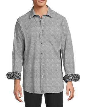 Robert Graham Seth Printed Cotton-Blend Shirt - Grey