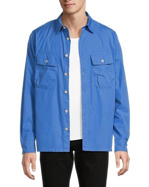 Paul Smith Flap Pocket Cotton Blend Overshirt - Blue