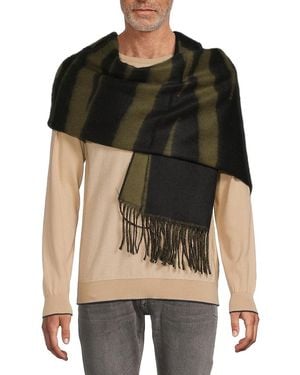 AllSaints Striped Wool Blend Scarf - Black