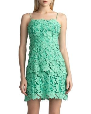 Zac Posen Tiered Guipure Lace Minidress - Green