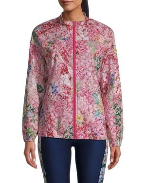 Johnny Was Frame Eyelet Performance Jacket - Red