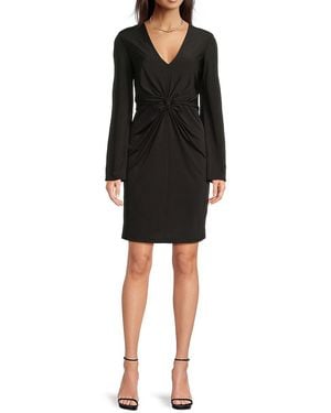 DKNY Gathered Sheath Minidress - Black