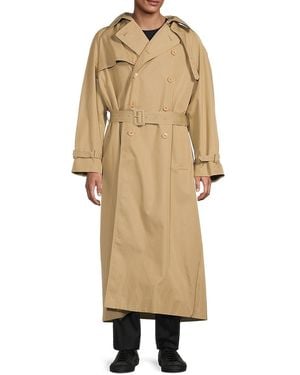 Vetements Belted Cotton Trench Coat - Natural