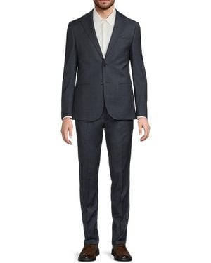 Calvin Klein Notch Lapel Wool-Blend Slim-Fit Suit - Black