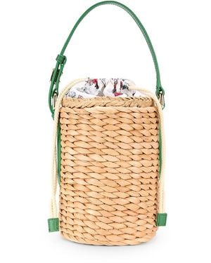 Furla Weave Drawstring Bucket Bag - White