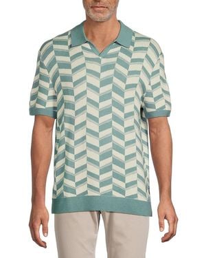 Ben Sherman Chevron Cotton-Blend Polo Shirt - Green