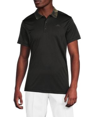 J.Lindeberg J. Lindeberg Glen Contrast-Collar Polo Shirt - Black