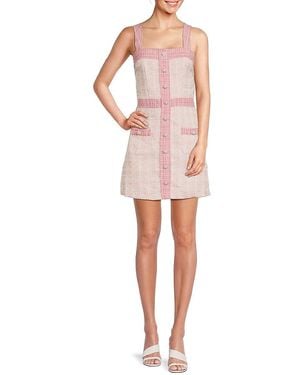Lea & Viola Boucle Squareneck Mini Dress - Pink
