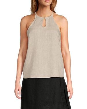 Saks Fifth Avenue Khol 100% Linen Top - White