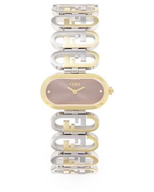 Fendi O'Lock 28Mm Stainless Steel Bracelet Watch - White