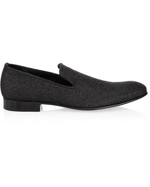 Saks Fifth Avenue Sparkle Leather Loafers - Black