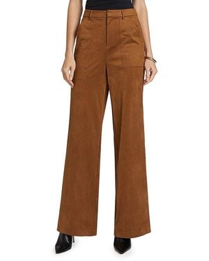 Ramy Brook Edwina Faux-Suede Wide-Leg Pants - Brown