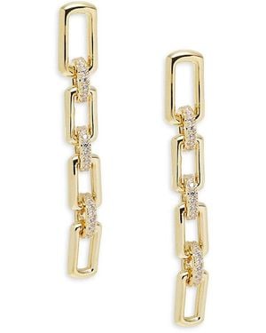 Adriana Orsini 18K--Plated Cubic Zirconia Linear Earrings - Metallic