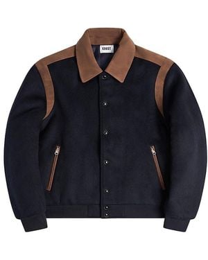 KROST Oversized Wool Blend Varsity Jacket - Blue