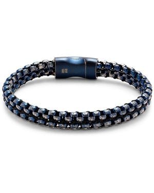 Esquire Ip Stainless Steel & Rolo Chain Bracelet - Blue
