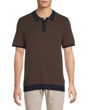 Onia Textured Knit Cotton Polo Shirt - Black