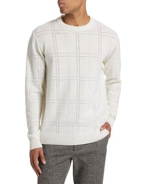 Saks Fifth Avenue Collection Grid Wool-Blend Sweater - White