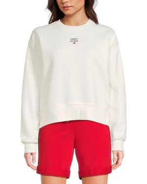 Tommy Hilfiger Logo Cotton-Blend Fleece Sweatshirt - Red
