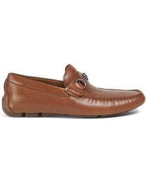 Kenneth Cole Theme Leather Bit Loafers - Brown