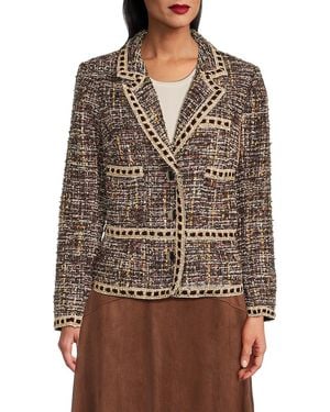 Wdny Tweed Embellished Jacket - Brown