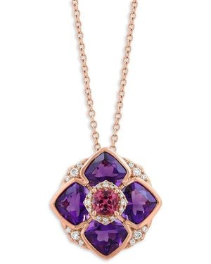 Effy 14K, Amethyst, Tourmaline & Diamond Pendant Necklace - Pink