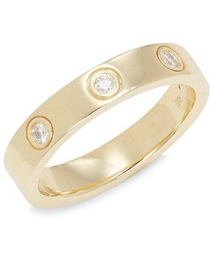 Effy ENY 14K Goldplated Sterling & 0.08 Tcw Diamond Ring - Metallic