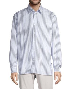 Closed Striped Cotton Button-Front Shirt - Blue