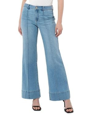 Seven7 Pintuck High-rise Wide-leg Jeans - Blue