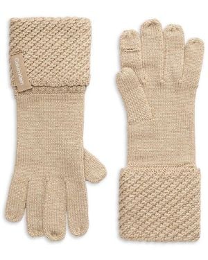 Calvin Klein Knit Long Gloves - Natural
