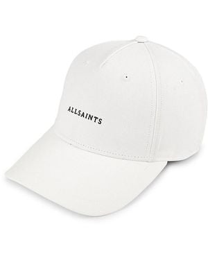 AllSaints Logo Cotton Baseball Cap - White