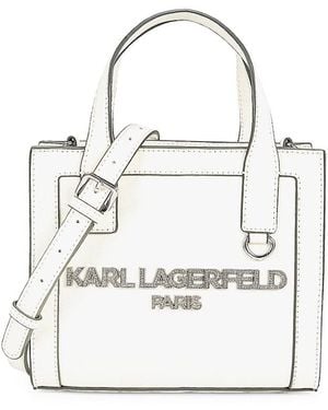 Karl Lagerfeld Nouveau Leather Tote Bag - White