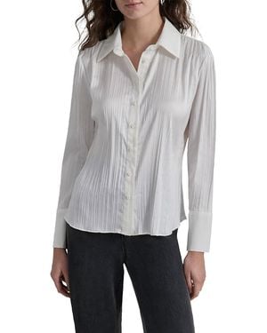 DKNY Pleated Satin Shirt - Grey