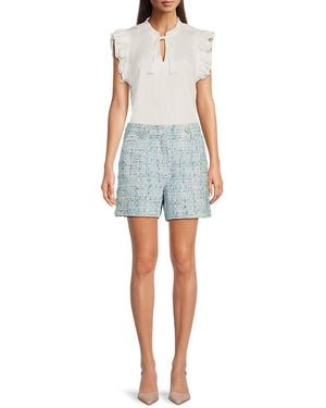 Saks Fifth Avenue Tweed Shorts - Blue