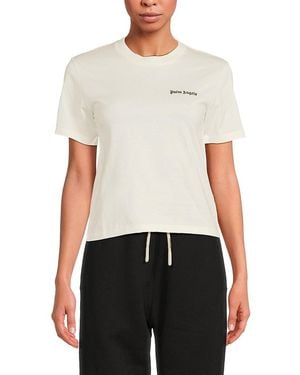 Palm Angels Logo Cotton T-Shirt - White