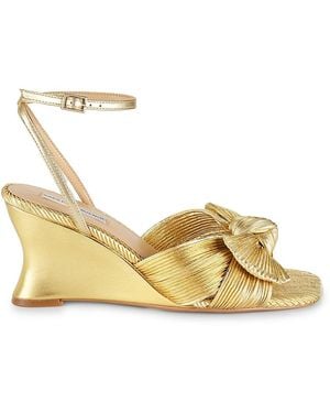 Saks Fifth Avenue Jules 76Mm Pleated Leather Sandals - Metallic