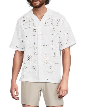 Onia Eyelet Cotton-Blend Vacation Shirt - White