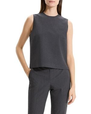 Theory Boxy Sleeveless Shell Top - Grey