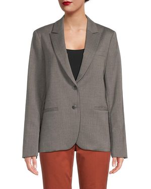 Twp Virgin Wool Blend Boyfriend Blazer - Gray