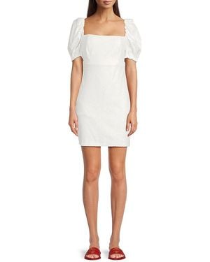 Bebe Puff Sleeve Sheath Minidress - White