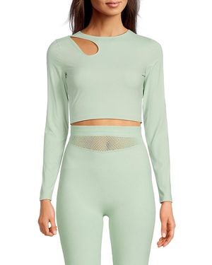 Wolford Cut Out Long Sleeve Crop Top - Black