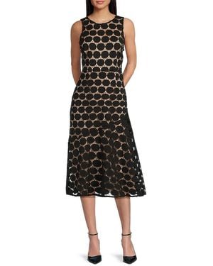 Sam Edelman Dot Lace Midi-Dress - Black