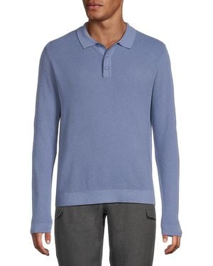 Onia Long-Sleeve Cotton Polo Shirt - Blue