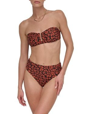 DKNY Leopard-Print Strapless Bikini Set - Multicolor