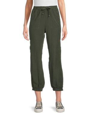 Andrew Marc Solid Cropped Joggers - Green