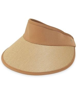 Cole Haan Straw Visor With Contrast Band - Natural