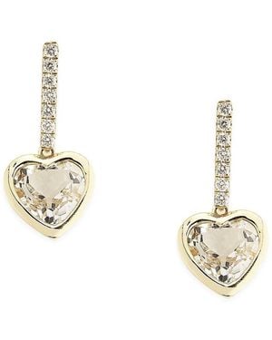 Effy 14K, Topaz & 0.14 Tcw Diamond Heart Earrings - Metallic