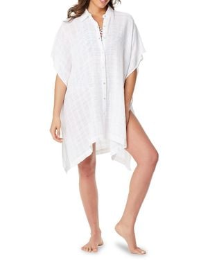 Beyond Control Solid Citizen Shirtdress Cover-Up - White