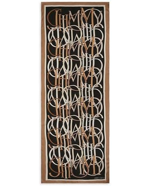 Jimmy Choo Monogram Printed Silk Scarf - Black