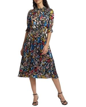 Tahari The Althea Floral Midi Dress - Multicolour