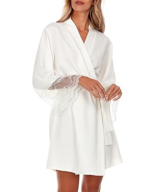 Flora Nikrooz Hazel Lace Trim Robe - White